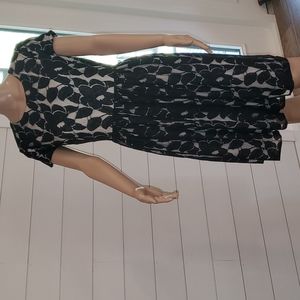 IMAN cotton nylon black dress cream  l polyester lining szS short sleeve